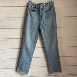 PAIGE Jacqueline Straight Leg distressed hem Jeans